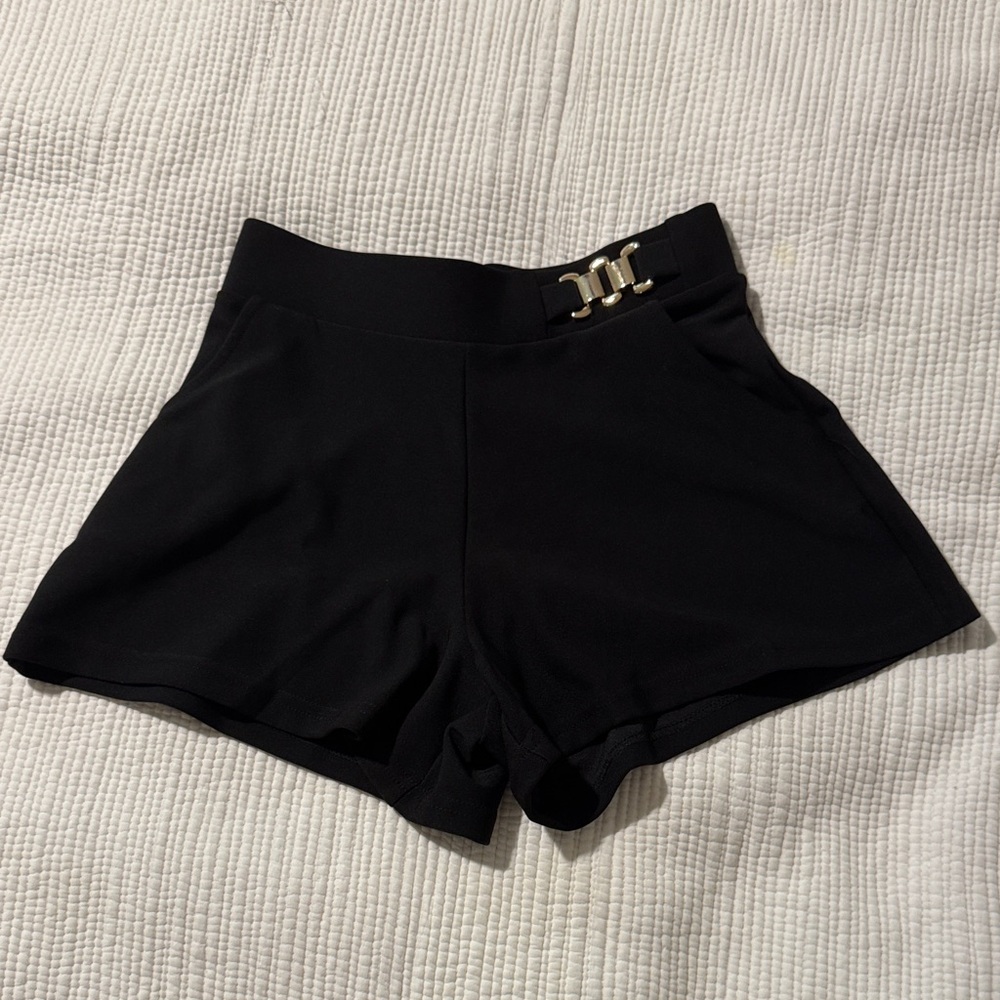 Love Poem Black Women's Shorts with Gold Accent. Sz S